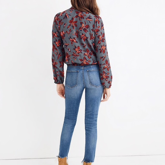 🆕 Madewell Silk-Tie Wrap Top in Winter Orchid - Picture 5 of 8
